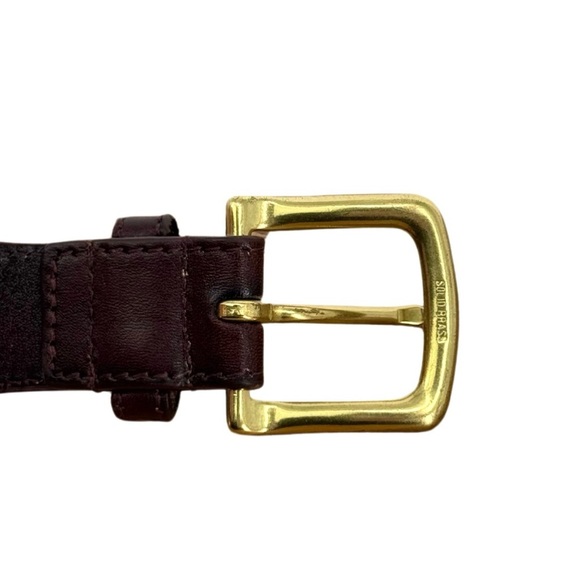 Tucker Blair Needlepoint Leather Solid Brass Buckle Belt American Eagle 34 - Picture 12 of 13